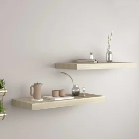 Floating wall shelves 2 pcs MDF oak 60x23.5x3.8 cm by vidaXL, Shelves and shelves - Ref: Foro24-323875, Price: 35,59 €, Disco...