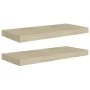 Schwebende Wandregale 2 Stück MDF-Eiche 60x23,5x3,8 cm von vidaXL, Regale und Regale - Ref: Foro24-323875, Preis: 35,59 €, Ra...