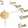3D wall clock with modern golden design 100 cm XXL by , Wall clocks - Ref: Foro24-325154, Price: 18,08 €, Discount: %