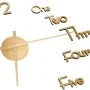 3D wall clock with modern golden design 100 cm XXL by , Wall clocks - Ref: Foro24-325154, Price: 17,77 €, Discount: %