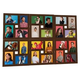 Dark brown MDF photo collage frame for 24 photos (13x18 cm). by , Photo frames - Ref: Foro24-332787, Price: 46,04 €, Discount: %