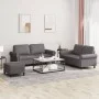 3-piece gray faux leather sofa set with cushions by , Sofas - Ref: Foro24-3202157, Price: 488,32 €, Discount: %