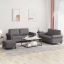 Sofagarnitur mit 3-teiligen Kissen aus grauem Kunstleder. von , Sofas - Ref: Foro24-3202157, Preis: 495,79 €, Rabatt: %