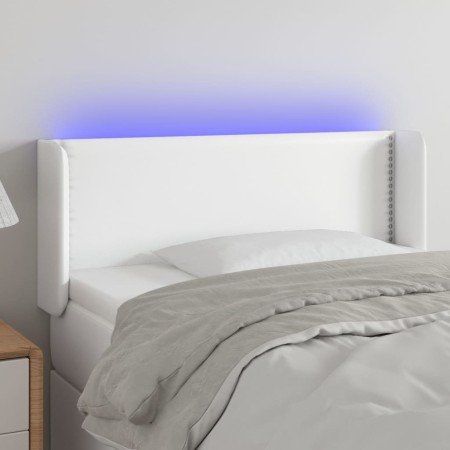 Cabecero con LED cuero sintético blanco 83x16x78/88 cm en Cabeceros y pies de cama | Comprar online en Foro24