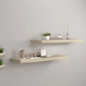 Floating wall shelves 4 pcs MDF oak color 80x23.5x3.8cm by vidaXL, Shelves and shelves - Ref: Foro24-323878, Price: 49,16 €, ...