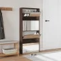 Shoe cabinet with mirror 4 levels brown oak 63x17x134 cm by , Shoe racks and shoe organizers - Ref: Foro24-3228279, Price: 17...