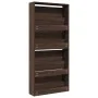 Shoe cabinet with mirror 4 levels brown oak 63x17x134 cm by , Shoe racks and shoe organizers - Ref: Foro24-3228279, Price: 17...
