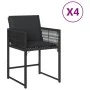 Garden chairs with cushions, 4 units, black synthetic rattan by , Garden chairs - Ref: Foro24-365018, Price: 181,39 €, Discou...