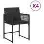 Gartenstühle mit Kissen, 4 Stück, aus schwarzem synthetischem Rattan. von , Gartenstühle - Ref: Foro24-365018, Preis: 161,23 ...