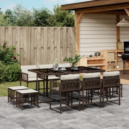 Garden dining set 11 pieces with brown synthetic rattan cushions by , Garden sets - Ref: Foro24-3211509, Price: 439,67 €, Dis...