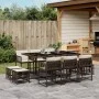 Garden dining set 11 pieces with brown synthetic rattan cushions by , Garden sets - Ref: Foro24-3211509, Price: 528,82 €, Dis...