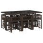Garten-Essgruppe 11-teilig mit braunen Kunststoff-Rattan-Kissen. von , Gartensets - Ref: Foro24-3211509, Preis: 471,10 €, Rab...