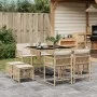 9-piece garden dining set with beige synthetic rattan cushions by , Garden sets - Ref: Foro24-3211498, Price: 378,51 €, Disco...