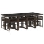 Set muebles de jardín 13 pzas y cojines ratán sintético marrón by , Garden sets - Ref: Foro24-3211521, Price: 650,34 €, Disco...