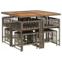 Garden dining set 9 pieces and gray synthetic rattan cushions by , Garden sets - Ref: Foro24-3211502, Price: 373,94 €, Discou...