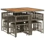 Garten-Essgruppe, 9-teilig, mit grauen Polstern aus synthetischem Rattan. von , Gartensets - Ref: Foro24-3211502, Preis: 411,...