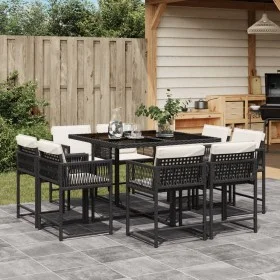 9-piece garden dining set with black synthetic rattan cushions by , Garden sets - Ref: Foro24-3211554, Price: 477,89 €, Disco...