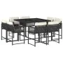 9-piece garden dining set with black synthetic rattan cushions by , Garden sets - Ref: Foro24-3211554, Price: 477,89 €, Disco...