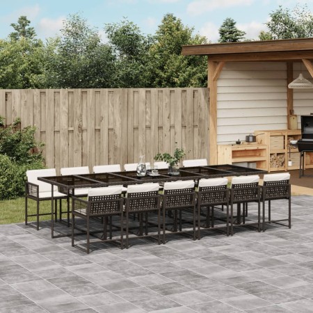 Garden furniture set 13 pieces and brown synthetic rattan cushions by , Garden sets - Ref: Foro24-3211485, Price: 791,88 €, D...