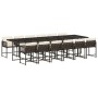 Garden furniture set 13 pieces and brown synthetic rattan cushions by , Garden sets - Ref: Foro24-3211485, Price: 791,88 €, D...