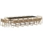 Garten-Essgruppe, 17-teilig, mit Kissen, aus synthetischem Rattan in Beige. von , Gartensets - Ref: Foro24-3211606, Preis: 96...