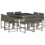 Garten-Essgruppe, 9-teilig, mit grauen Polstern aus synthetischem Rattan. von , Gartensets - Ref: Foro24-3211556, Preis: 479,...