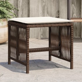 Garden stools with cushions 4 pcs synthetic brown rattan by , Outdoor ottomans - Ref: Foro24-365058, Price: 100,36 €, Discoun...