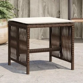 Garden stools with cushions 4 pcs synthetic brown rattan by , Outdoor ottomans - Ref: Foro24-365058, Price: 98,78 €, Discount: %
