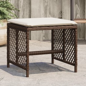Garden stools with cushions 4 pcs synthetic brown rattan by , Outdoor ottomans - Ref: Foro24-365051, Price: 99,81 €, Discount: %
