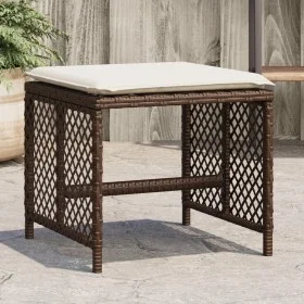 Taburetes de jardín con cojines 4 uds ratán sintético marrón de , Otomanas de exterior - Ref: Foro24-365051, Precio: 97,99 €,...