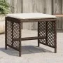Gartenhocker mit Kissen, 4 Stück, braunes Kunststoffrattan von , Hocker für den Außenbereich - Ref: Foro24-365051, Preis: 97,...