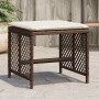 Gartenhocker mit Kissen, 4 Stück, braunes Kunststoffrattan von , Hocker für den Außenbereich - Ref: Foro24-365051, Preis: 99,...