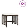 Gartenhocker mit Kissen, 4 Stück, braunes Kunststoffrattan von , Hocker für den Außenbereich - Ref: Foro24-365051, Preis: 99,...