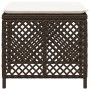 Gartenhocker mit Kissen, 4 Stück, braunes Kunststoffrattan von , Hocker für den Außenbereich - Ref: Foro24-365051, Preis: 99,...