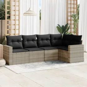 Garden sofa set and cushions 5 pieces light gray synthetic rattan by , Garden sets - Ref: Foro24-3218922, Price: 359,20 €, Di...