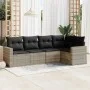 Gartensofa-Set und Kissen, 5-teilig, aus hellem grauem Kunststoff-Rattan. von , Gartensets - Ref: Foro24-3218922, Preis: 359,...