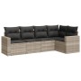 Garden sofa set and cushions 5 pieces light gray synthetic rattan by , Garden sets - Ref: Foro24-3218922, Price: 345,53 €, Di...