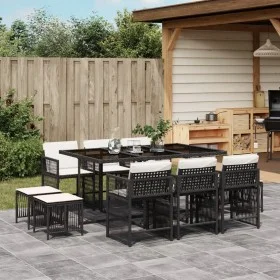 11-piece garden dining set with black synthetic rattan cushions by , Garden sets - Ref: Foro24-3211686, Price: 551,68 €, Disc...