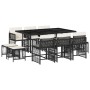 11-piece garden dining set with black synthetic rattan cushions by , Garden sets - Ref: Foro24-3211686, Price: 500,04 €, Disc...