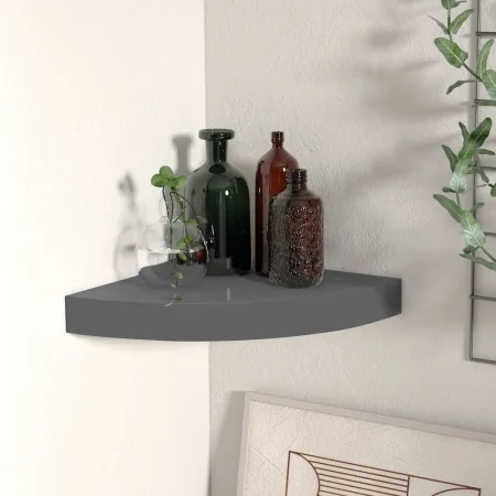Gray glossy MDF corner floating shelf 25x25x3.8 cm by vidaXL, Shelves and shelves - Ref: Foro24-323892, Price: 16,64 €, Disco...