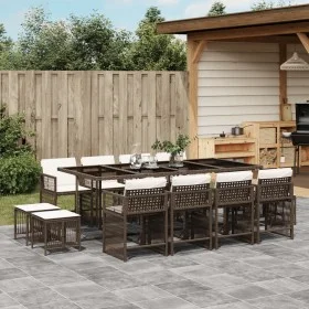 Garden furniture set 13 pieces and brown synthetic rattan cushions by , Garden sets - Ref: Foro24-3211701, Price: 785,28 €, D...