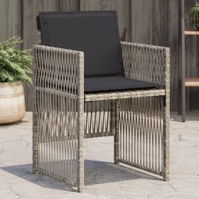 Gartensofas mit Kissen, 4 Stück, aus hellem grauem Kunststoff-Rattan. von , Gartenstühle - Ref: Foro24-364971, Preis: 206,75 ...