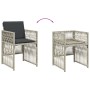 Gartensofas mit Kissen, 4 Stück, aus hellem grauem Kunststoff-Rattan. von , Gartenstühle - Ref: Foro24-364971, Preis: 180,94 ...