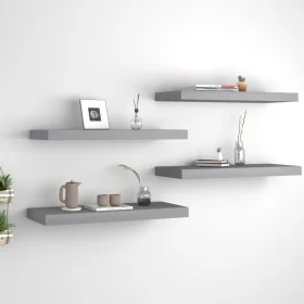 Schwebende Wandregale 4 Stück MDF grau 60x23,5x3,8 cm von vidaXL, Regale und Regale - Ref: Foro24-323855, Preis: 49,46 €, Rab...
