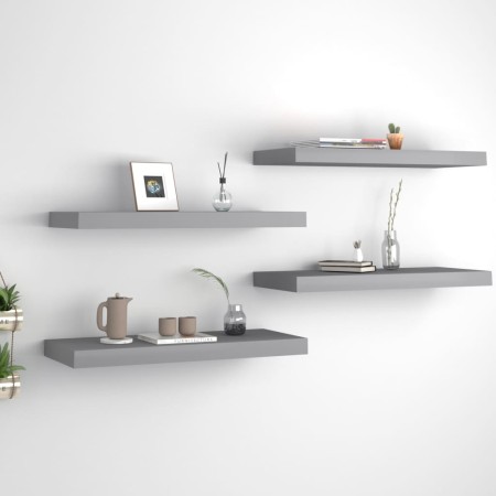 Floating wall shelves 4 pcs MDF gray 60x23.5x3.8 cm by vidaXL, Shelves and shelves - Ref: Foro24-323855, Price: 50,00 €, Disc...
