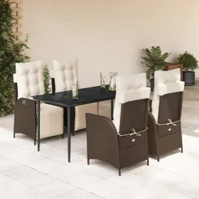 5-piece garden dining set with brown synthetic rattan cushions by , Garden sets - Ref: Foro24-3213409, Price: 683,84 €, Disco...