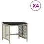 Garden stools and cushions 4 pcs light gray PE rattan 41x41x36cm by , Outdoor ottomans - Ref: Foro24-365053, Price: 101,79 €,...