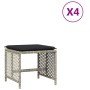 Taburetes jardín y cojines 4 uds ratán PE gris claro 41x41x36cm de , Otomanas de exterior - Ref: Foro24-365053, Precio: 95,69...