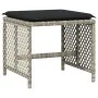 Garden stools and cushions 4 pcs light gray PE rattan 41x41x36cm by , Outdoor ottomans - Ref: Foro24-365053, Price: 101,79 €,...