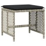 Taburetes jardín y cojines 4 uds ratán PE gris claro 41x41x36cm de , Otomanas de exterior - Ref: Foro24-365053, Precio: 95,69...